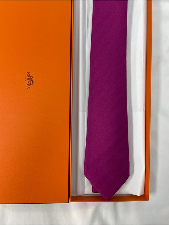 Hermes Other - Hermes 100% Silk Men’s Tie Pink “Chevron” Silk Tie 153623 PA
